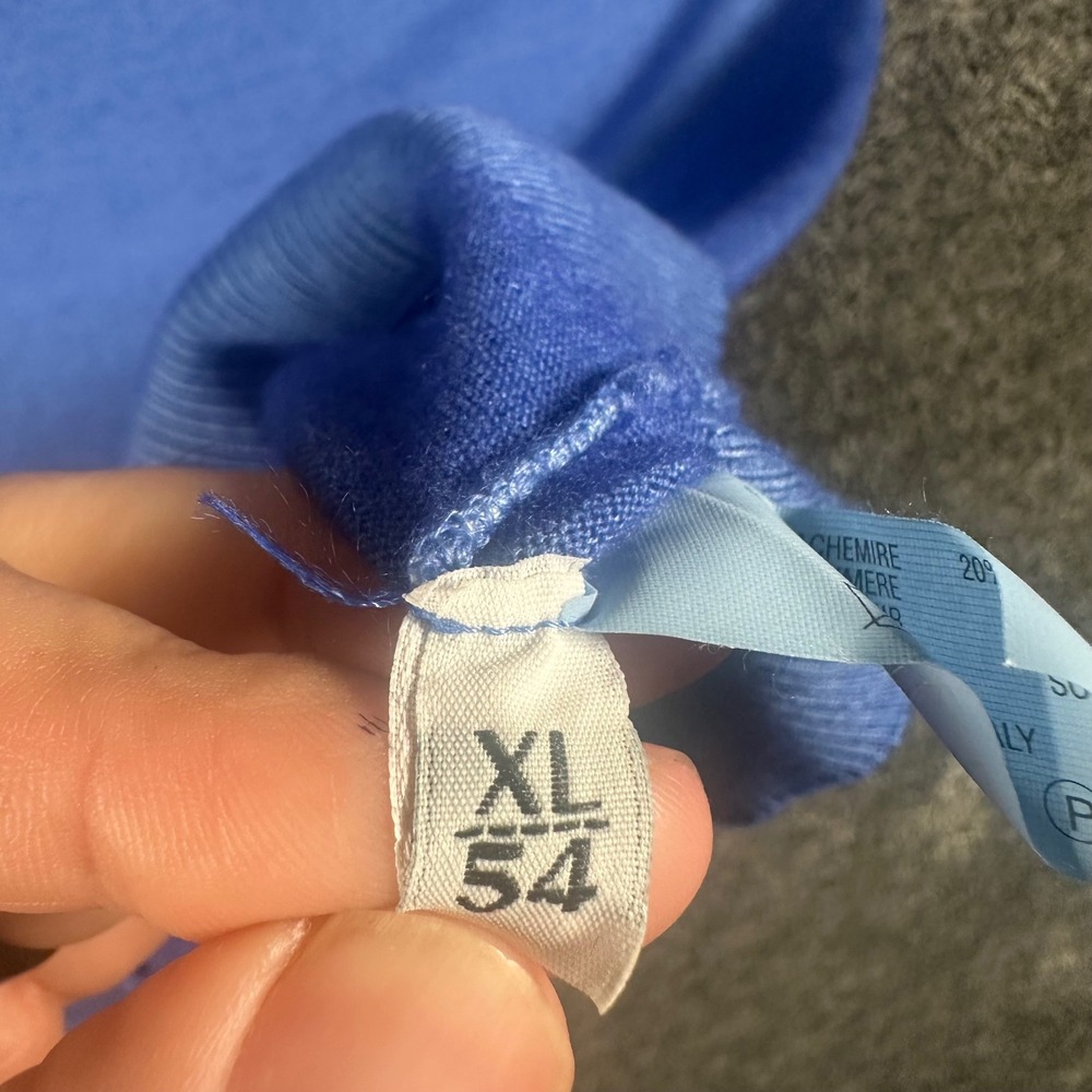 Kiton Cashmere Silk Sweater Mens XL 54 V-Neck Blue Pullover Made in Italy Luxury - Picture 4 of 13